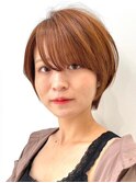 30代40代大人女性/前髪ありショートボブ/ショートヘア/髪質改善