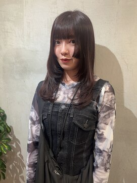 ロンドエニカ 大宮(Lond enika) 顔まわりウルフカット×チョコレートブラウンカラー　大宮