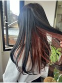 レッドオレンジのインナーカラー