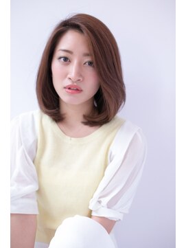 ヘアーアンドファッションシオミエイチ (hair&fashion shiomi H) 大人ナチュラルかきあげバングミディ