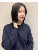 切りっぱなしボブ/似合わせ/ブルーブラック