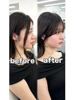 アマトウキョウ アユンチェ(AMA TOKYO×AYUNCHE) 前髪顔まわり韓国ヘアレイヤーカットサイドバンク2wayバンク韓国