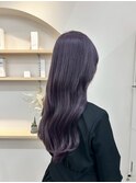 パープルラベンダーカラー暗めカラーブリーチダブルカラー横浜駅