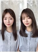 ミディアムレイヤーカット/30代40代50代/顔周りカットくびれヘア