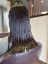 ヘアーズ はれるや(hair's)&nbsp;顔周りカット韓国風ヘアオリーブカラーひし形美シルエット