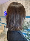 大人かわいいココアブラウン切りっぱなしボブレイヤー♪
