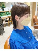 切りっぱなしボブ☆インナーベージュカラー