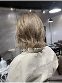 ホワイトグレージュ コンマヘア くすみブルー ダークアッシュ