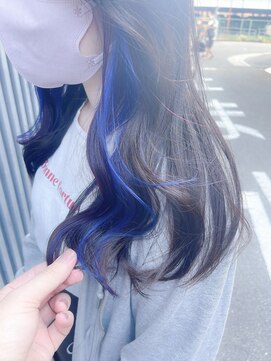 ボックスミコ(Box mico.) 【BOXmico.】ブルー×ラベンダーのインナーで艶ツヤロングヘア