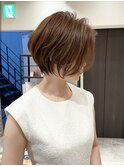 大人可愛い小顔ひし形クビレ丸みボブ20代30代40代大人ショート