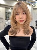 韓国ヘアイメチェンハッシュカット似合わせカットレッドブラウン