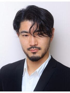 パウダー(powder) メンズカット パーマ センターパート バーバー ツーブロック