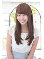 アディクト イースト 東陽町東口(addict EAST)&nbsp;重ためバングのさら艶＿ロング＿アッシュグレージュ［東陽町]