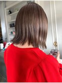 レイヤーボブ アッシュグレージュ くびれヘア 髪質改善カラー