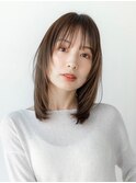 ミディアムレイヤーカット髪質改善トリートメントストレート