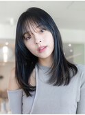 韓国レイヤー顔周りカット透明感カラー髪質改善艶髪シースルー