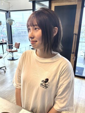 オリガミ 北佐古(ORIGAMI) レイヤーボブ×マロングレージュ