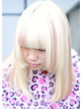 ジーンジャパン(GENE japan) ブロンドカラー　ポイントカラーホワイトピンク