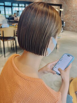 オーガニック アトリエ 大宮(organic+atelier) 冬のうるツヤ◎ボブ透明感ブラウン×前下がり20代30代