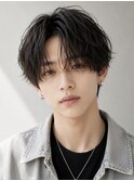 微わけソフトツイストスパイラルアップバングニュアンスパーマ