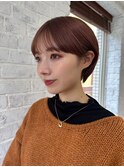 ウォームベージュカラー×束感ショート×小顔矯正立体カット