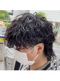 マッシュウルフ×波巻きスパイラル/メンズパーマ/メンズカット