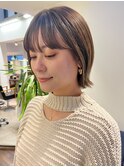ミニボブ　外ハネボブ　オリーブベージュ　原宿　表参道