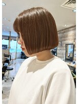 ラボヌールヘアー 札幌店(La Bonheur hair etoile) 【熊澤】ミニボブ/オレンジブラウン/linkトリートメント