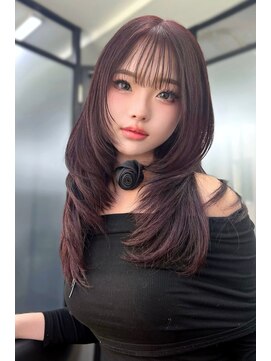 ランズ(LANDS) レイヤーカット　カシスピンクカラー 【韓国ヘア 大阪 梅田】