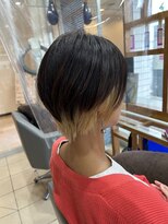 スタジオ アルファプラス 日暮里店(studio α+)&nbsp;ステップボーンカットカットボブショートハイライト白髪ぼかし