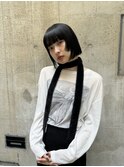 ◎ミニボブウルフカットワイドバングブルーブラック