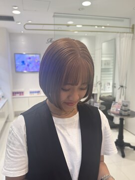 エアー 銀座タワー(AIR) ブリーチ無しダブルカラー/オレンジ/ケアカラー/髪質改善/ボブ