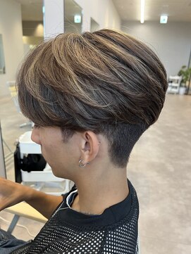 オンド(ONDO) メンズセンターパート×ハイライト