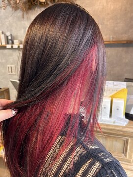 アルファ 我孫子店(alpha) インナーカラー/ケアブリーチ/レッド/ピンクベージュ/我孫子駅