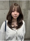 韓国/顔周りレイヤー/おくれ毛/ベージュ/ダブルカラー/西区/小新