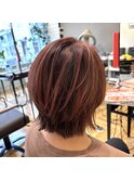 ◇ハイライトでツヤ感ある外ハネボブ