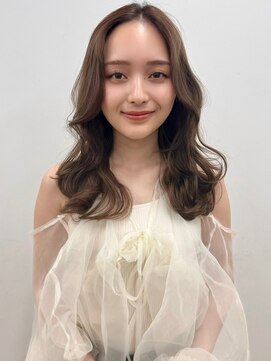 エジョン 三鷹店(Aejon) 顔まわりレイヤーカット姫カットレイヤーアプリコットオレンジ