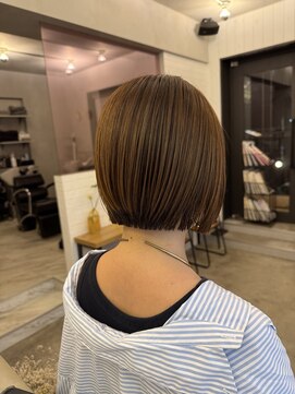 グッデイ ヘアー(GOOD DAY HAIR) 【GOOD  DAY  HAIR】 ボブ  細めハイライト ケアブリーチ 下北沢