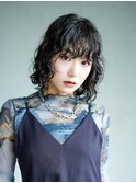 ミディアムイメチェン前髪カットボブ顔周りレイヤー_F30895