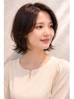 テラ(terra)&nbsp;大人ナチュラル×くびれボブ｜抜け感レイヤーで柔らか質感