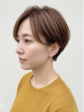 オレンジドロップ 長岡駅店(orange drop) 上品ハイライト◎白髪染めアッシュブラウン×愛されショートボブ