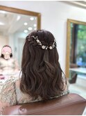 参列アレンジ/ふわふわハーフアップ/ヘアセット