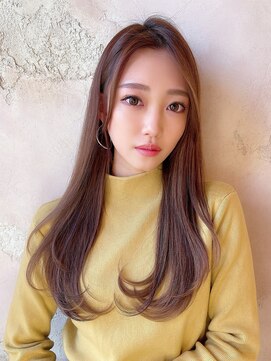 ロンドローズ 名古屋(Lond damaskRose) チョコレート 切りっぱなし イヤリングカラー 韓国ヘア 顔周り