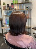 ピンクベージュ外ハネボブ