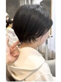 大人ショートヘアイルミナカラーグレーベージュ