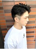 オダギリ風大人かっこいい爽やかツーブロアップバングメンズ