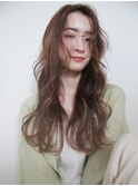 【打越】ウェーブ×ロング×アッシュベージュ