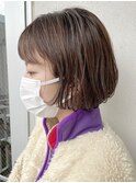 大人ニュアンスボブベージュカラー