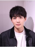 ニュアンスパーマ 無造作刈り上げマッシュ