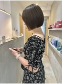 YOKE ぱつっとボブ切りっぱなしボブオリーブアッシュグレージュ